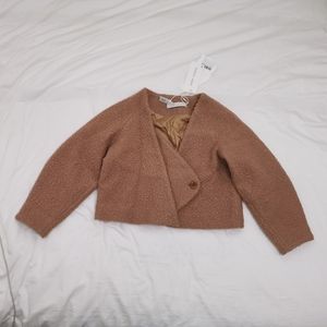 NWT Diddi Studio brown Teddy crop coat jacket